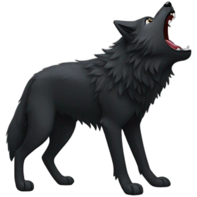 Black wolf howling  emoji