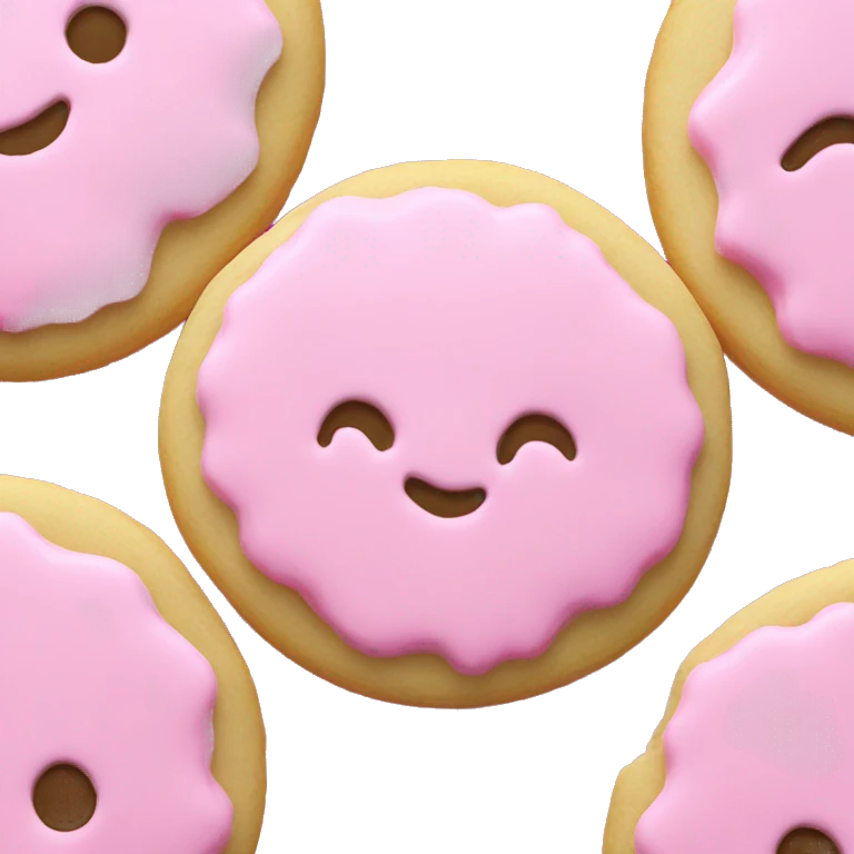 sugar cookie pink icing  emoji
