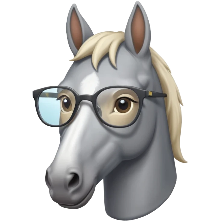 grey horse head with glasses emoji