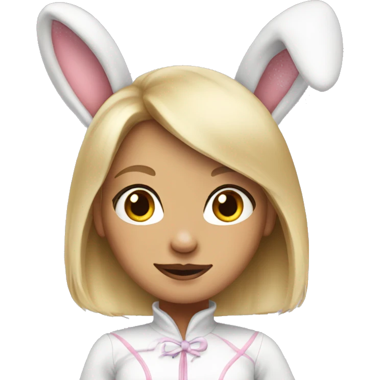 blonde girl in a bunny costume  emoji
