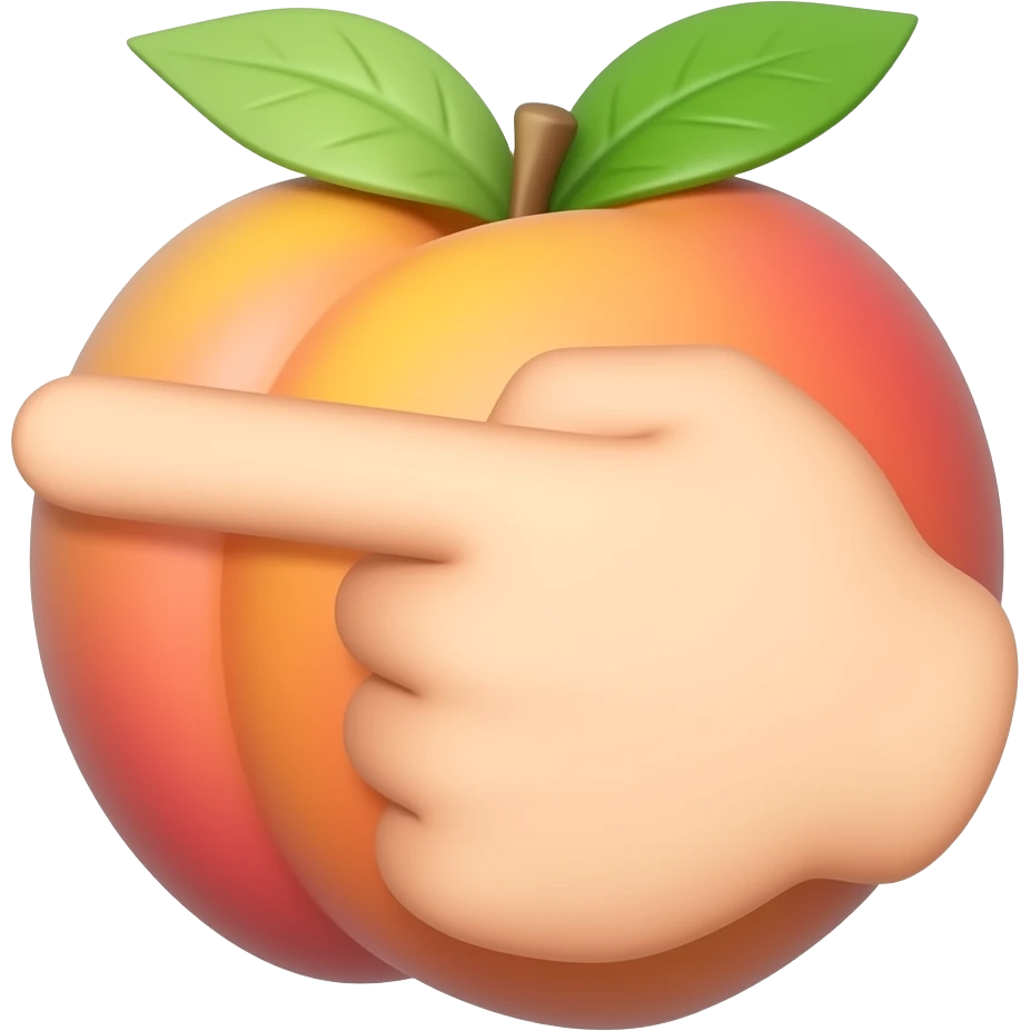 🍑👈🏿 emoji