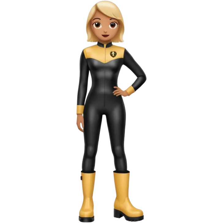 Create a Dominatrix with platform boots,top and latex uniform emoji ...