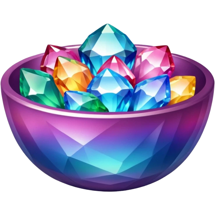 a bowl of colorful blinged crystal emoji