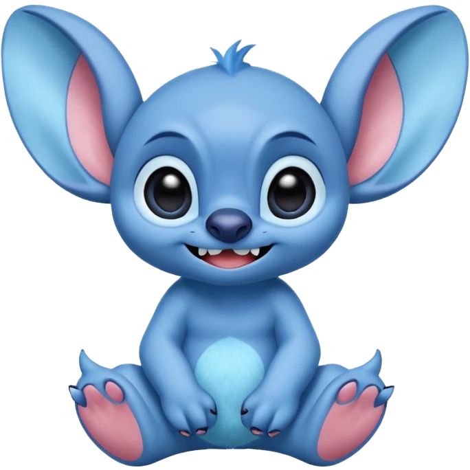 Stitch the blue alien from Lilo & Stitch in a happy pose emoji