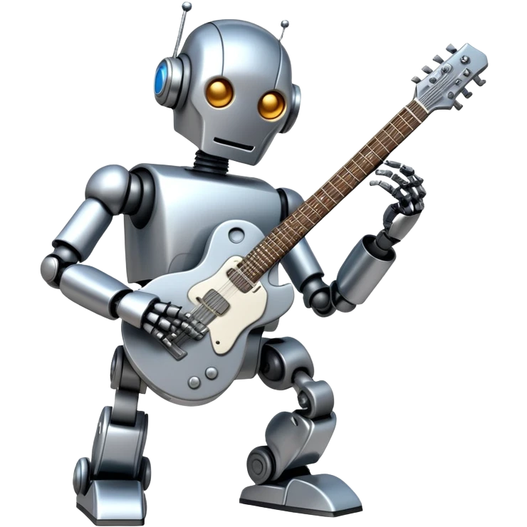 Robot playing guitar emoji