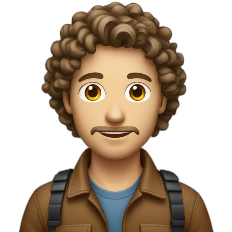 Male Photographer Caucasian curly brunette emoji