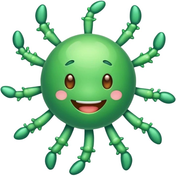 cute virus with leg emoji