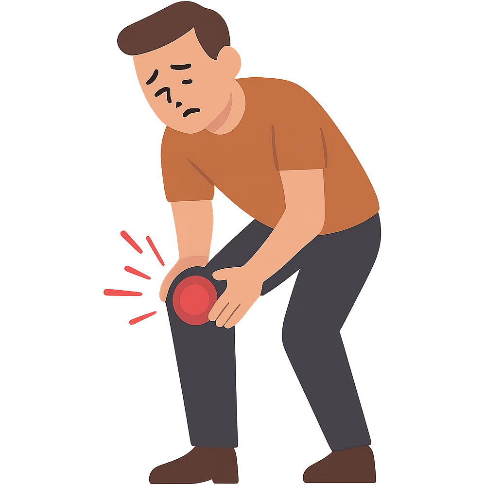 flat design style man with knee pain emoji
