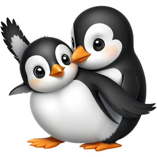 Cute penguin flying kiss emoji