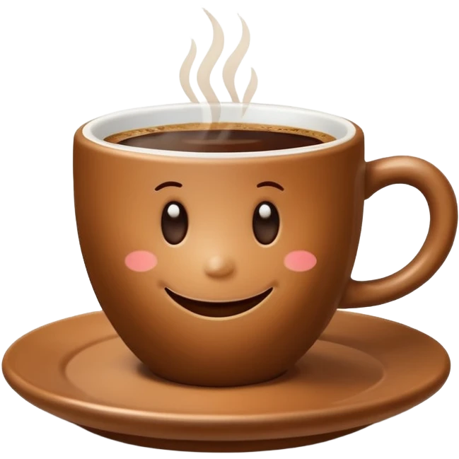 a cute cup of coffee with a smile, without the plate emoji
