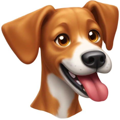 Red healer dog breed with its tongue out panting  emoji