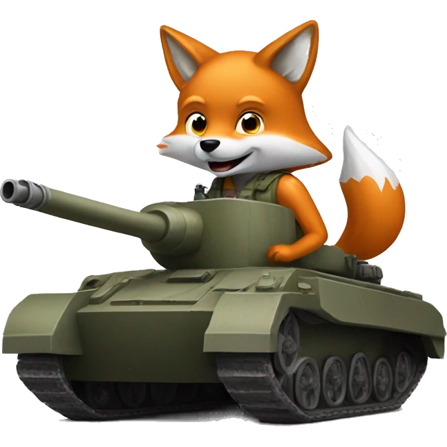 Fox driving a tank emoji
