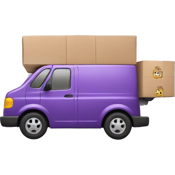 Delivery car with violet accents emoji