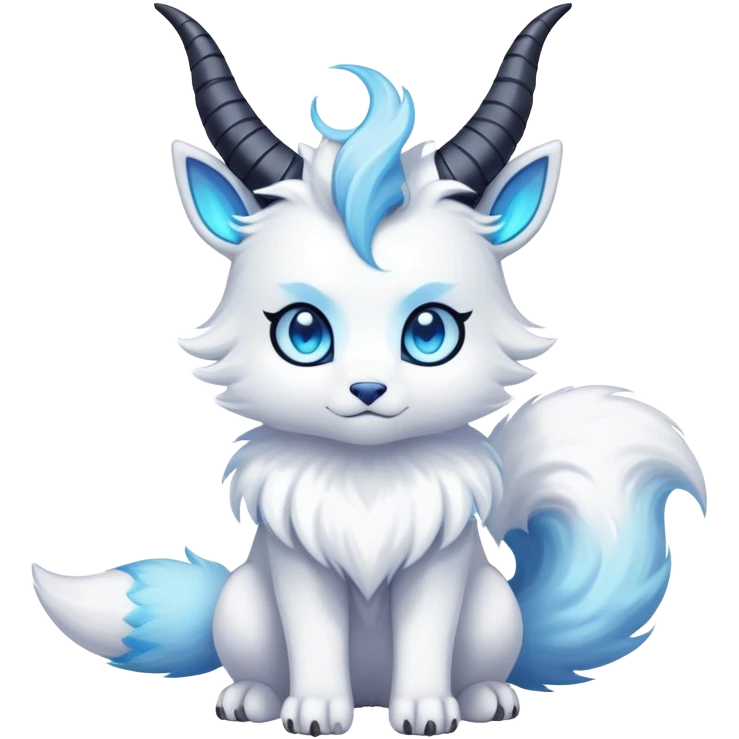 Kawaii dark edgy fantasy ethereal fursona Fakemon with tufted tail emoji
