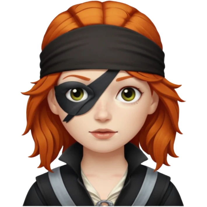 ginger hair pirate girl emoji