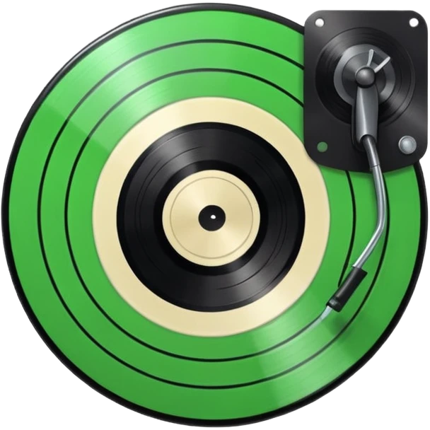 Vinyl record with green point  emoji