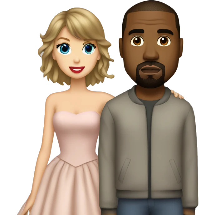 kanye west with taylor swift emoji