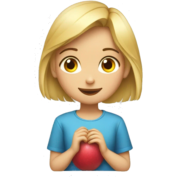 niña rubia abrazando niño pelirrojo  emoji
