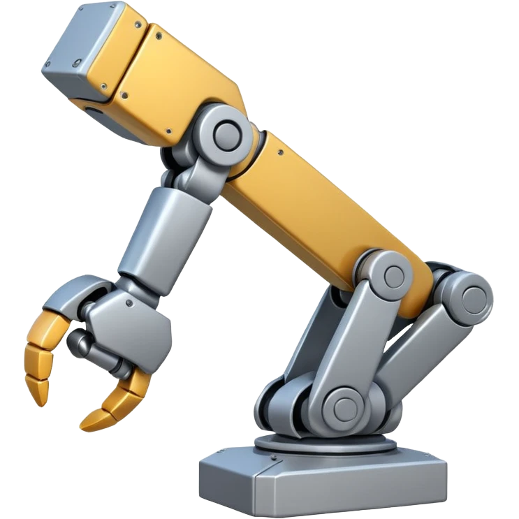 emoji about robot arm with block emoji