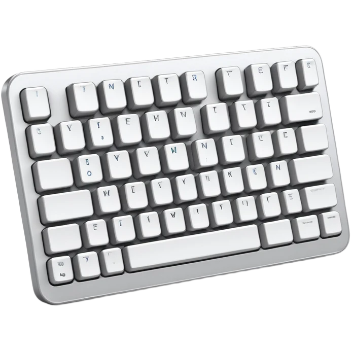 Custom mechanical keyboard, no brand , no numbers, no letters, reminiscent of Apple Mac products  emoji