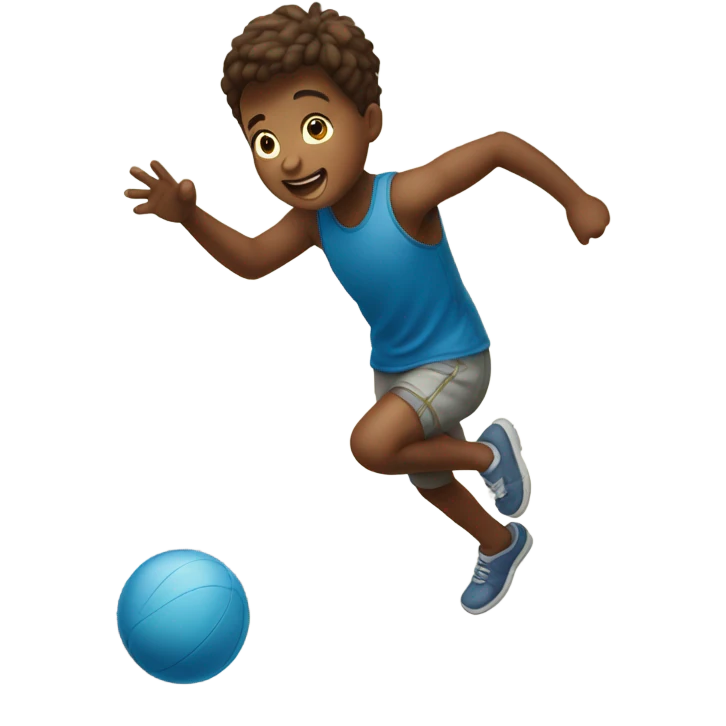 a child plays outside 
 emoji