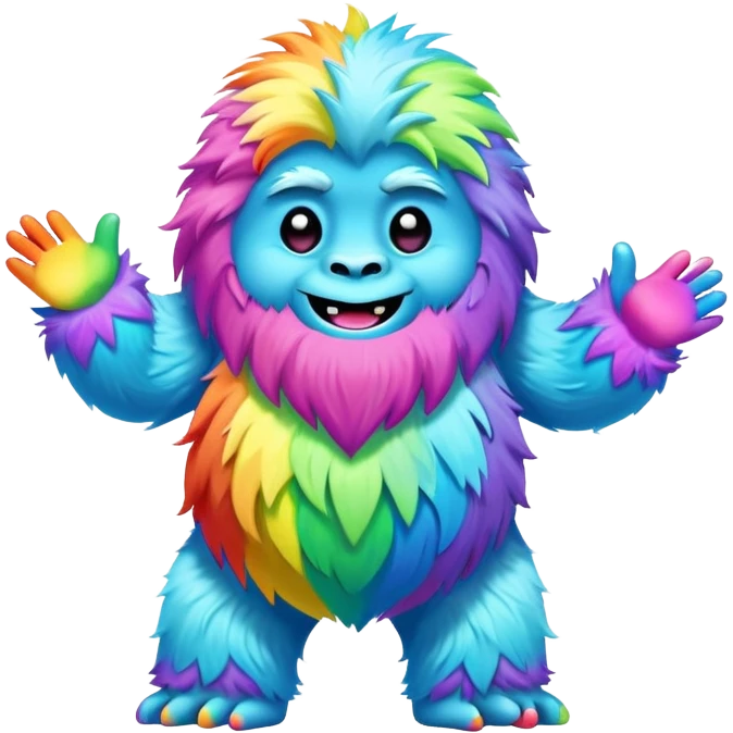 easter rainbow yeti dancing emoji