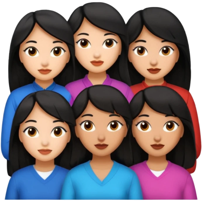 Katseye music group 6 members all girl 2 brown girl 1 korean 1 latina 1 girl with black hair emoji