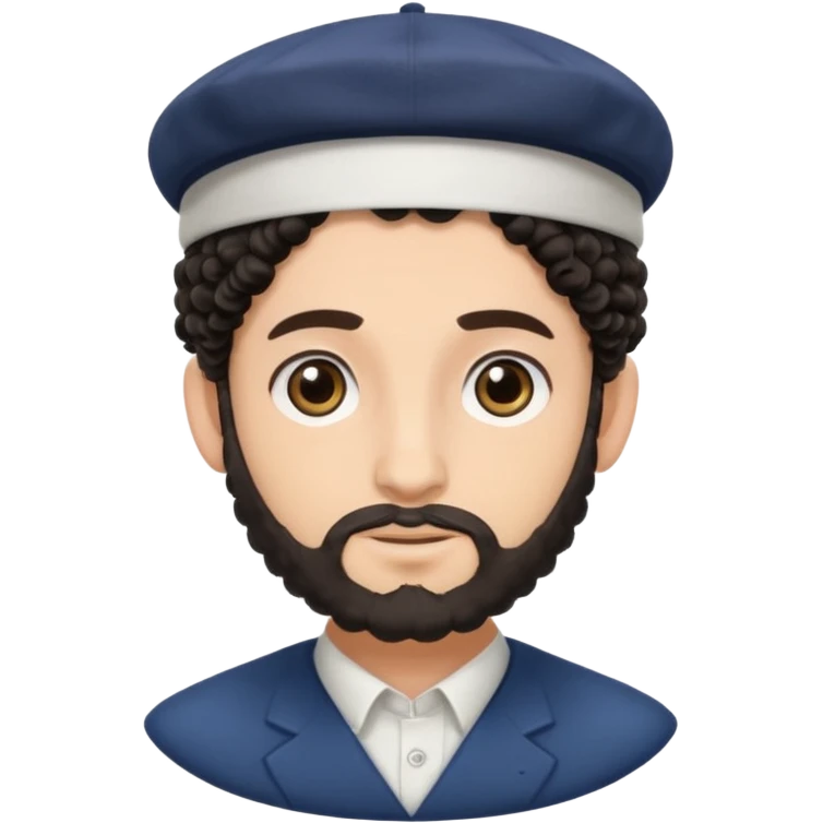 Jewish man with a kippot on his head and curls emoji