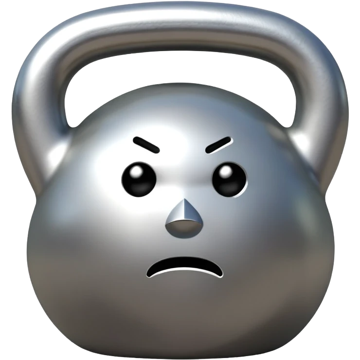 kettlebell looking down with a sad expression emoji