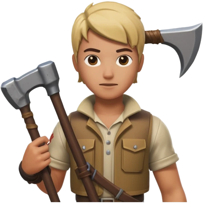 Fortnite skin holding pickaxe  emoji