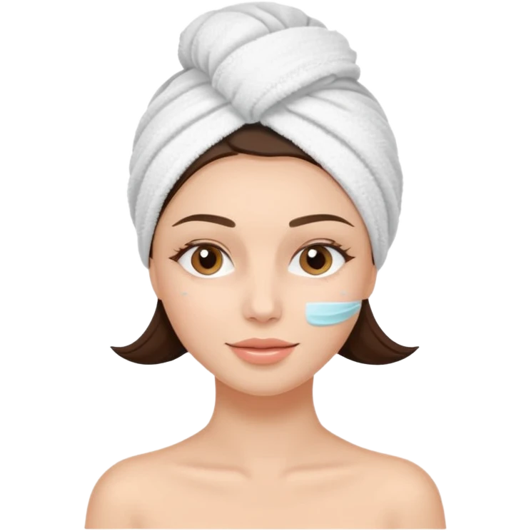 girl brunette getting a facial by a cosmetic esthetician emoji