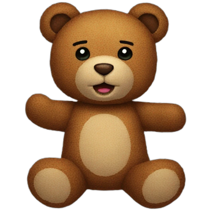 Battern stitched teddy bear emoji