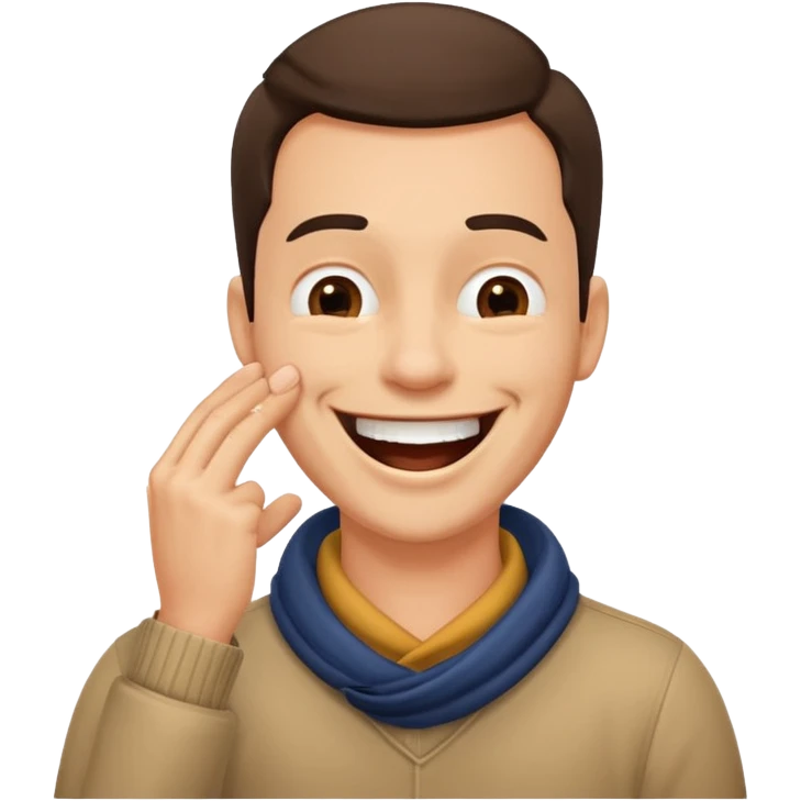 Make a guy with his hand around his neck but laughing like that one choking emote on TikTok  emoji