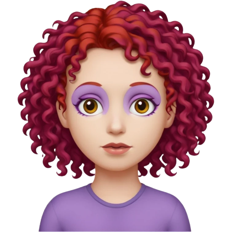 BIG BIG head  tiny toes  red hair purple skin emoji