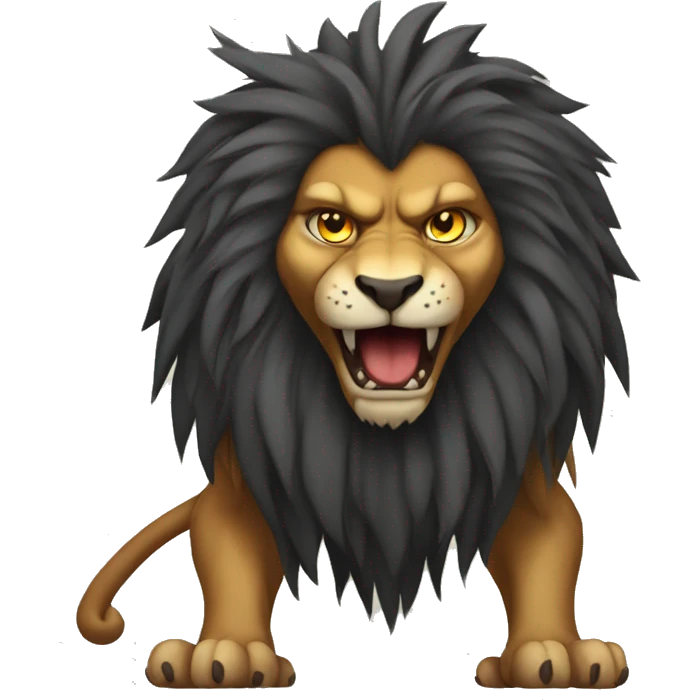 demonic lion with seven legs emoji