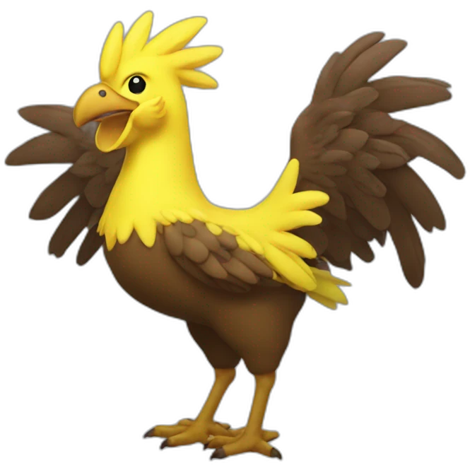 Chocobo waving emoji