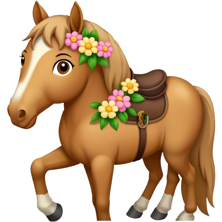 Horse with flowers emoji
