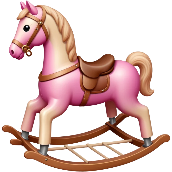 Rocking horse toy with gradient from pink to beige emoji