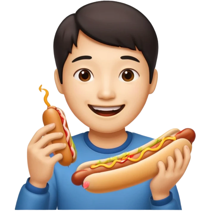 Asian eating dog animal emoji