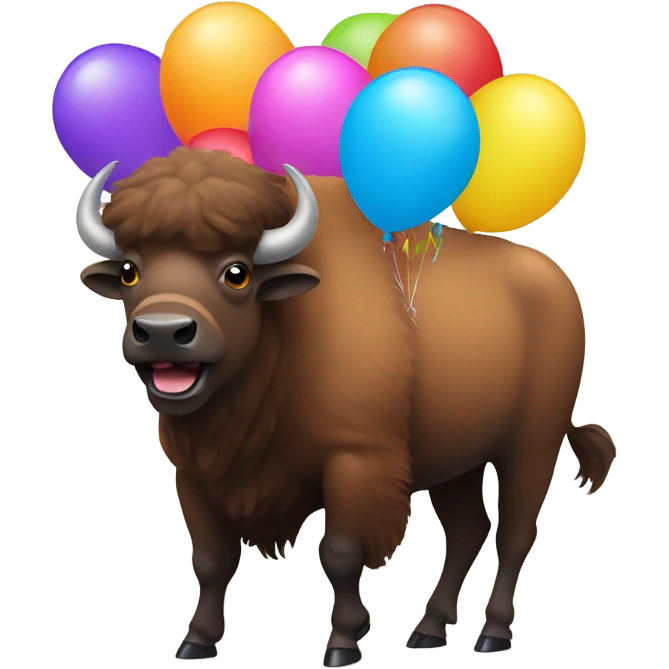 Bison celebrating with balloons emoji