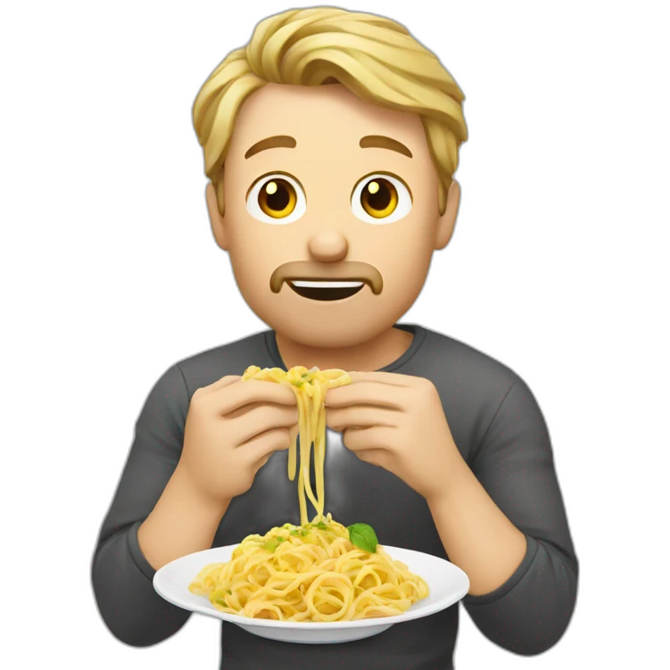 finnish man eating pasta emoji