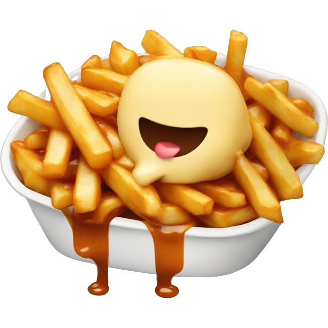 Poutine qui mange une poutine emoji