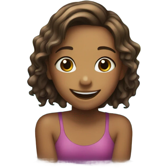 smiling girl by the pool emoji