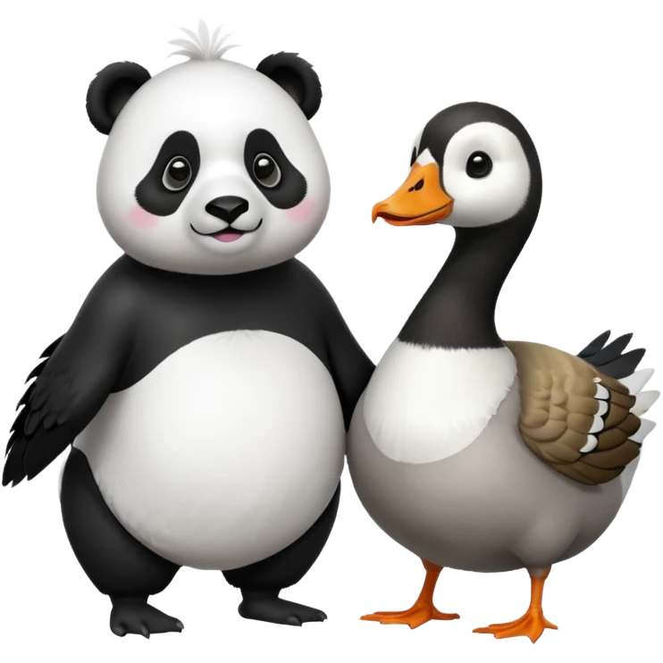 Colorful Goose and panda mix emoji