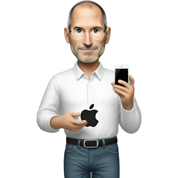 Steve Jobs holding the first iPhone in his hands emoji