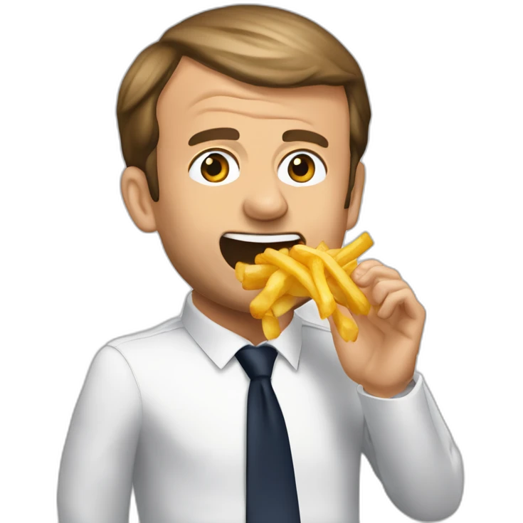 emmanuel macron qui mange des frites emoji