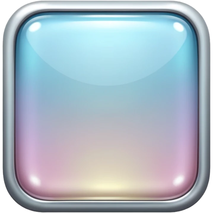 Sparkly glossy Pastel silver glass square emoji