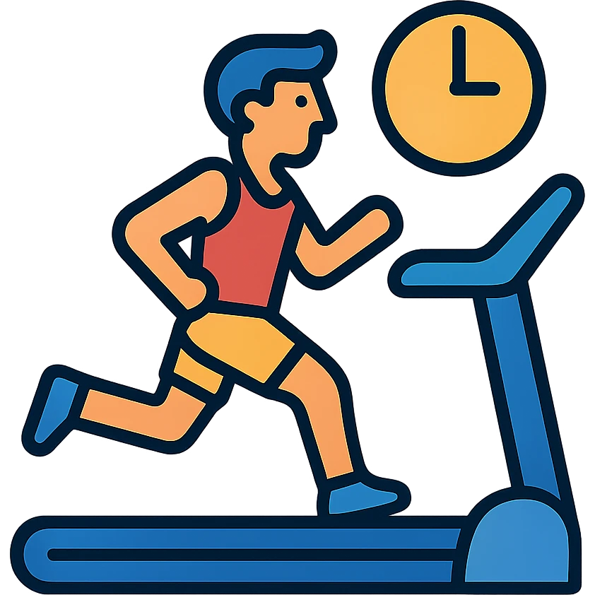 A sportsman who is spending a lot of time on the treadmill emoji