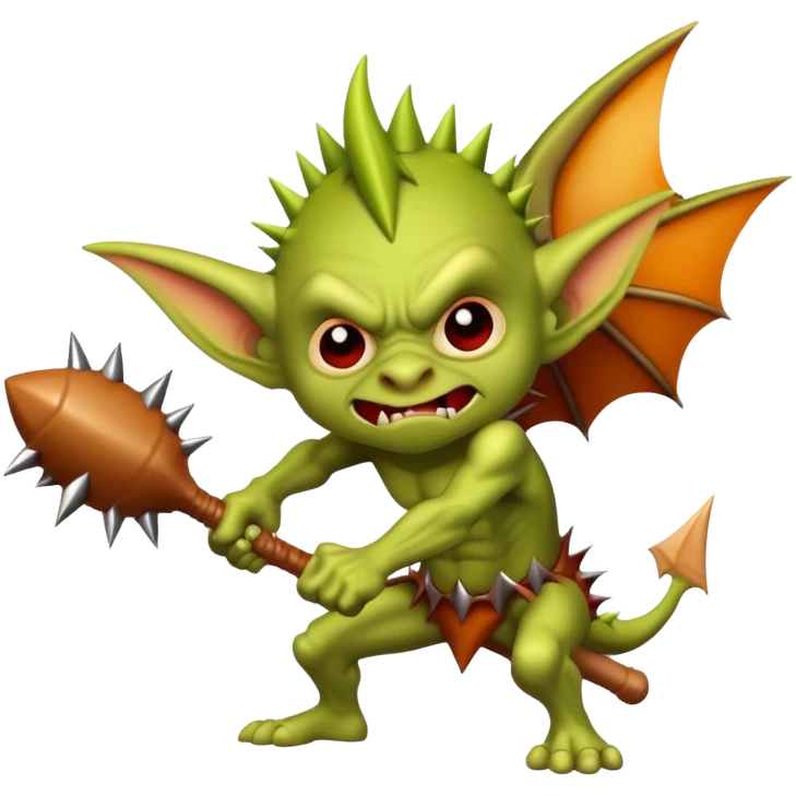 Goblin hitting you with a spiky bat emoji