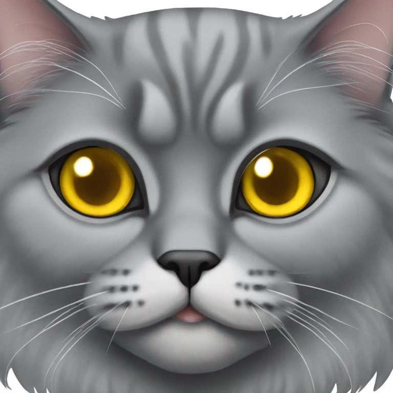 Persian grey cat with yellow eyes  emoji
